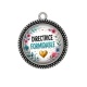 Pendentif Cabochon Argent - directrice formidable