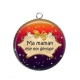 Pendentif Cabochon Argent - maman géniale