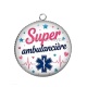 Pendentif Cabochon Argent - super ambulancière