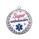 Pendentif Cabochon Argent - super ambulancière