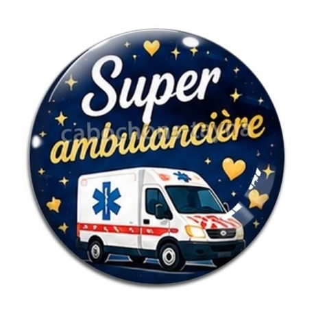 Cabochon Verre - super ambulancière