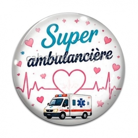 Cabochon Verre - super ambulancière