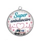 Pendentif Cabochon Argent - super ambulancière