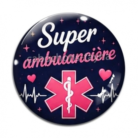Cabochon Verre - super ambulancière