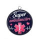 Pendentif Cabochon Argent - super ambulancière