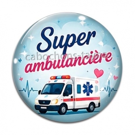 Cabochon Verre - super ambulancière