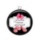Pendentif Cabochon Argent - je suis une maman gourmande