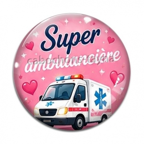 Cabochon Verre - super ambulancière