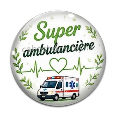 Cabochon Verre - super ambulancière