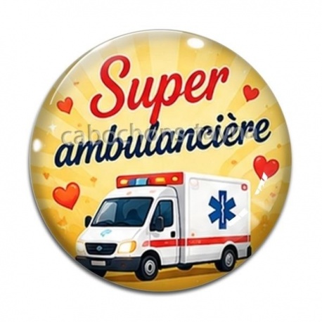 Cabochon Verre - super ambulancière