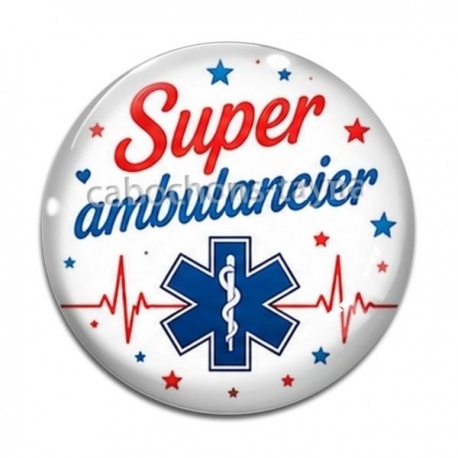 Cabochon Verre - super ambulancier
