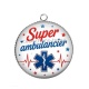 Pendentif Cabochon Argent - super ambulancier
