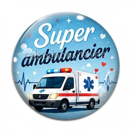 Cabochon Verre - super ambulancier