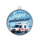 Pendentif Cabochon Argent - super ambulancier
