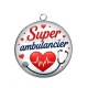 Pendentif Cabochon Argent - super ambulancier
