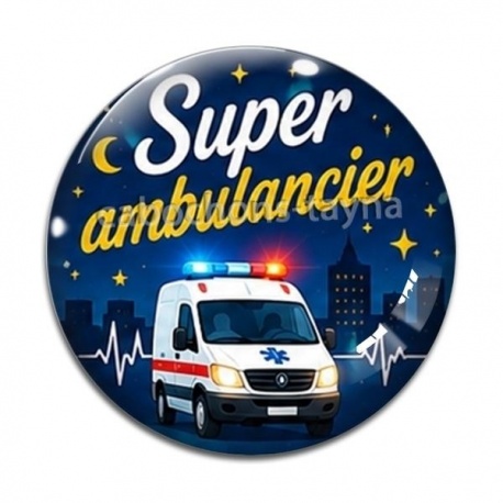 Cabochon Verre - super ambulancier