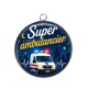 Pendentif Cabochon Argent - super ambulancier