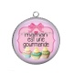 Pendentif Cabochon Argent - maman est une commande