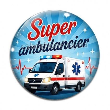Cabochon Verre - super ambulancier