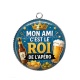 Pendentif Cabochon Argent -  mon ami c'est le roi de l'apéro