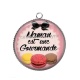 Pendentif Cabochon Argent - maman est une gourmande