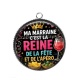 Pendentif Cabochon Argent - Ma marraine c'est la reine de la fête et de l'apéro