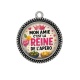 Pendentif Cabochon Argent - mon amie c'est la reine de l'apéro