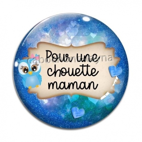 Cabochon Verre - chouette maman