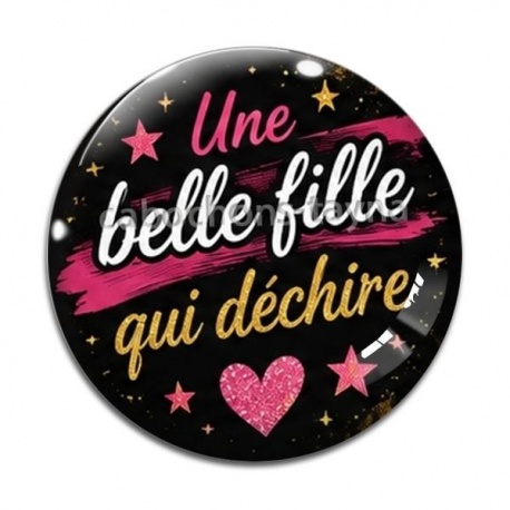 Cabochon Verre - une belle fille qui déchire
