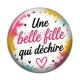 Cabochon Résine - une belle fille qui déchire