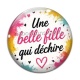 Cabochon Verre - une belle fille qui déchire