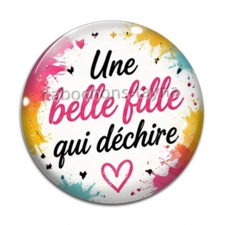 Cabochon Verre - une belle fille qui déchire