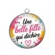 Pendentif Cabochon Argent - une belle fille qui déchire
