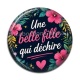 Cabochon Résine - une belle fille qui déchire