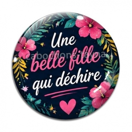 Cabochon Verre - une belle fille qui déchire