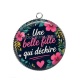 Pendentif Cabochon Argent - une belle fille qui déchire