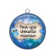 Pendentif Cabochon Argent - chouette maman