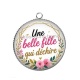 Pendentif Cabochon Argent - une belle fille qui déchire