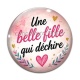 Cabochon Verre - une belle fille qui déchire