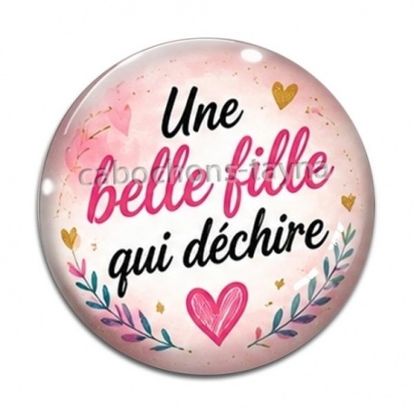 Cabochon Verre - une belle fille qui déchire