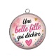 Pendentif Cabochon Argent - une belle fille qui déchire
