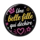 Cabochon Résine - une belle fille qui déchire