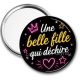 Miroir de poche - une belle fille qui déchire