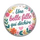 Cabochon Verre - une belle fille qui déchire