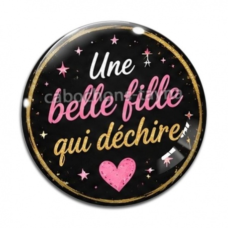 Cabochon Verre - une belle fille qui déchire