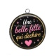 Pendentif Cabochon Argent - une belle fille qui déchire