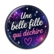 Cabochon Résine - une belle fille qui déchire