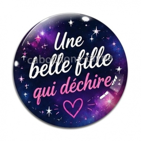 Cabochon Verre - une belle fille qui déchire