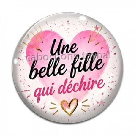 Cabochon Verre - une belle fille qui déchire