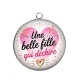 Pendentif Cabochon Argent - une belle fille qui déchire